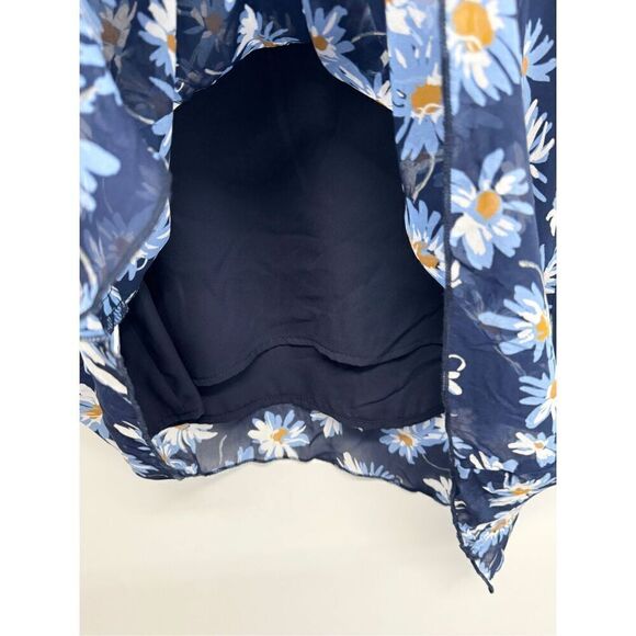 Karen Kane Tank Top Floral Size Small Blue Uneven Hem Pullover NEW - Picture 10 of 11